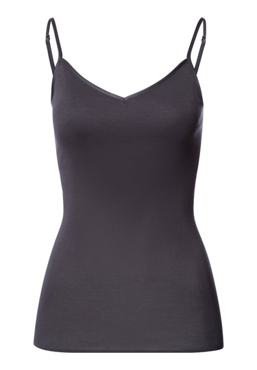 Cotton Seamless Spaghetti Cami Padded | Black Pearl 71605-2183